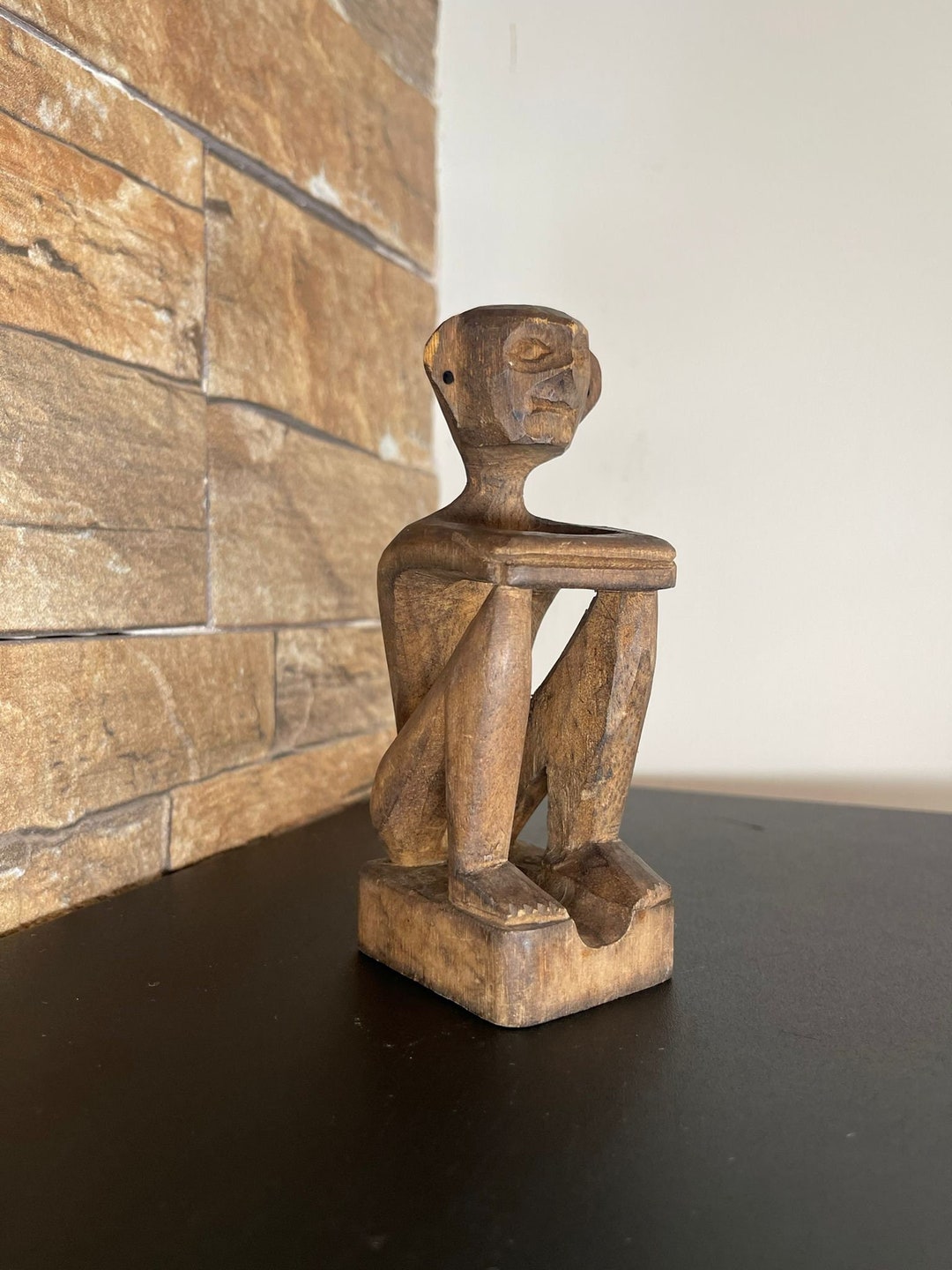 Statue 19th Antique Wood IFUGAO Tribe BULUL Anito Ritual Figure