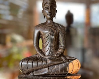 仏像 - アンティーク クメール スタイル 東南アジア 木製 悟りを開いた