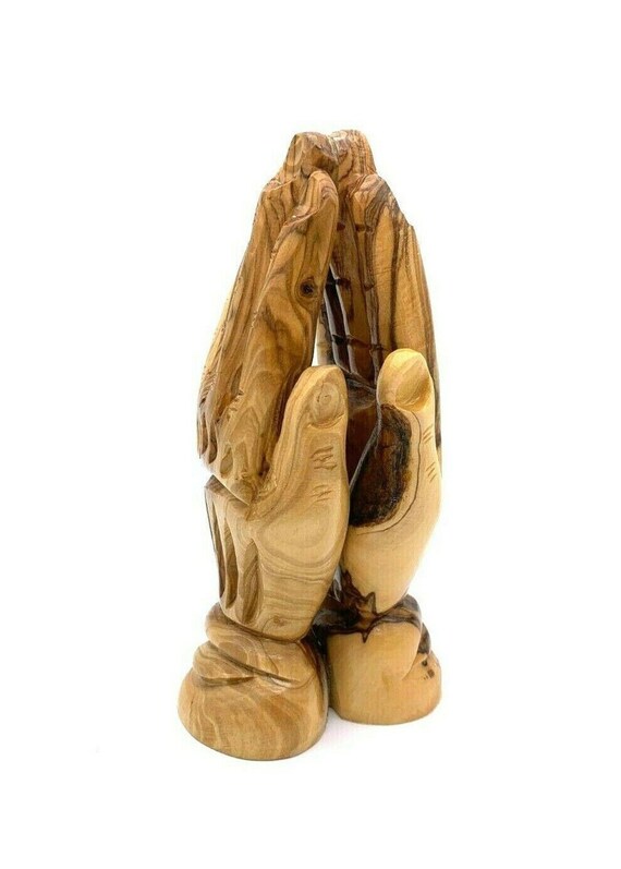 Olive Wood Praying Hands Carving Made in Bethlehem Olive Wood Praying Hands Carving Made in Bethlehem