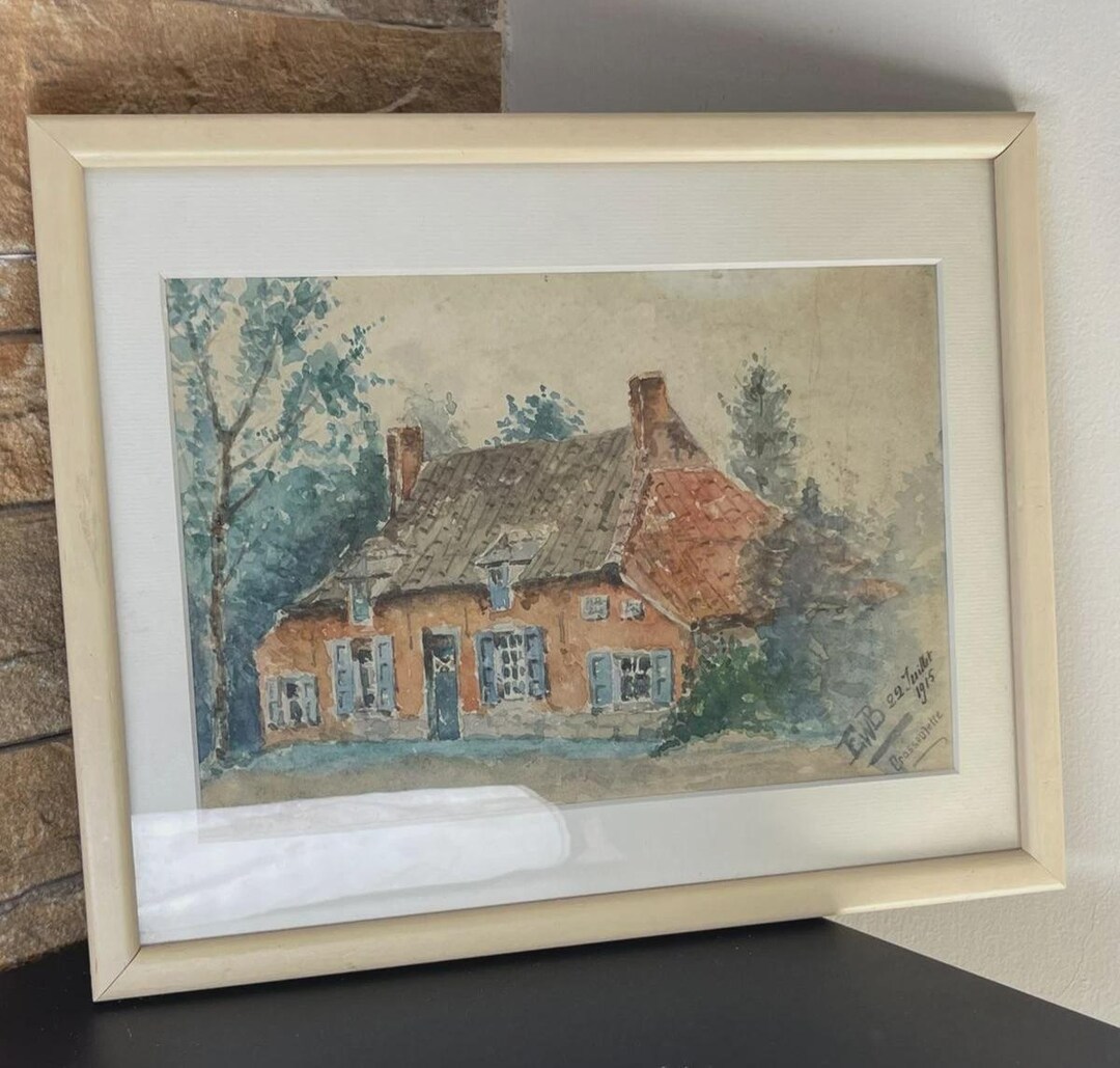 Antique Framed Watercolor Landscape Painting Signed 1915 - Etsy