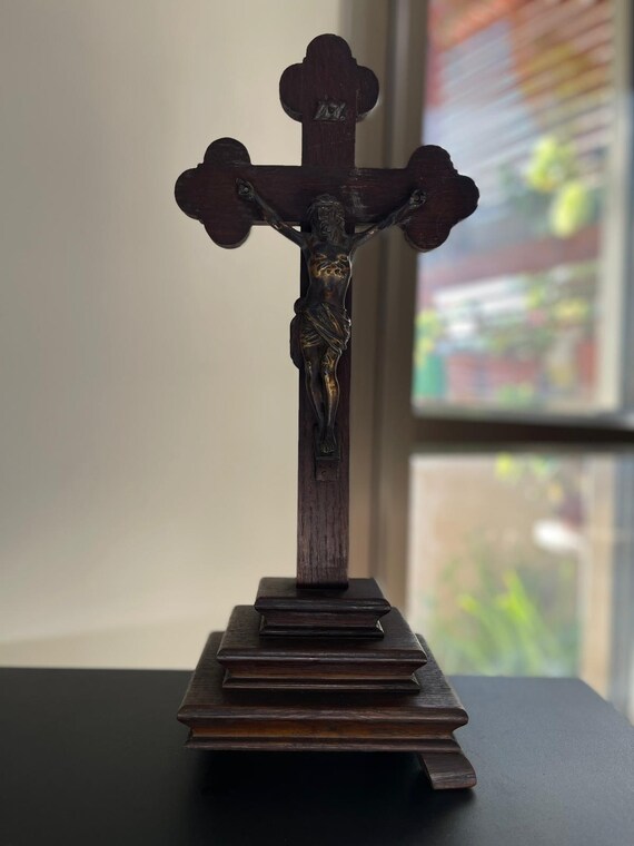 Croce in Legno da Appendere, Decorazione da Parete Nera per Soggiorno