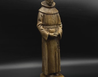 Antique Saint Valentine Monk Statue Valentinus Padua Religious Figure