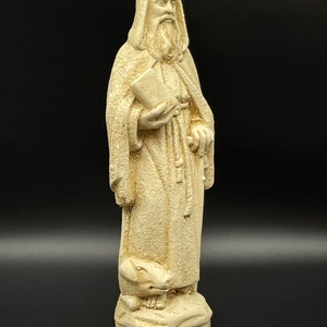 Vintage Blessed Saint Anthony 11&quot; The Great Statue with Pig Figurine Plaster