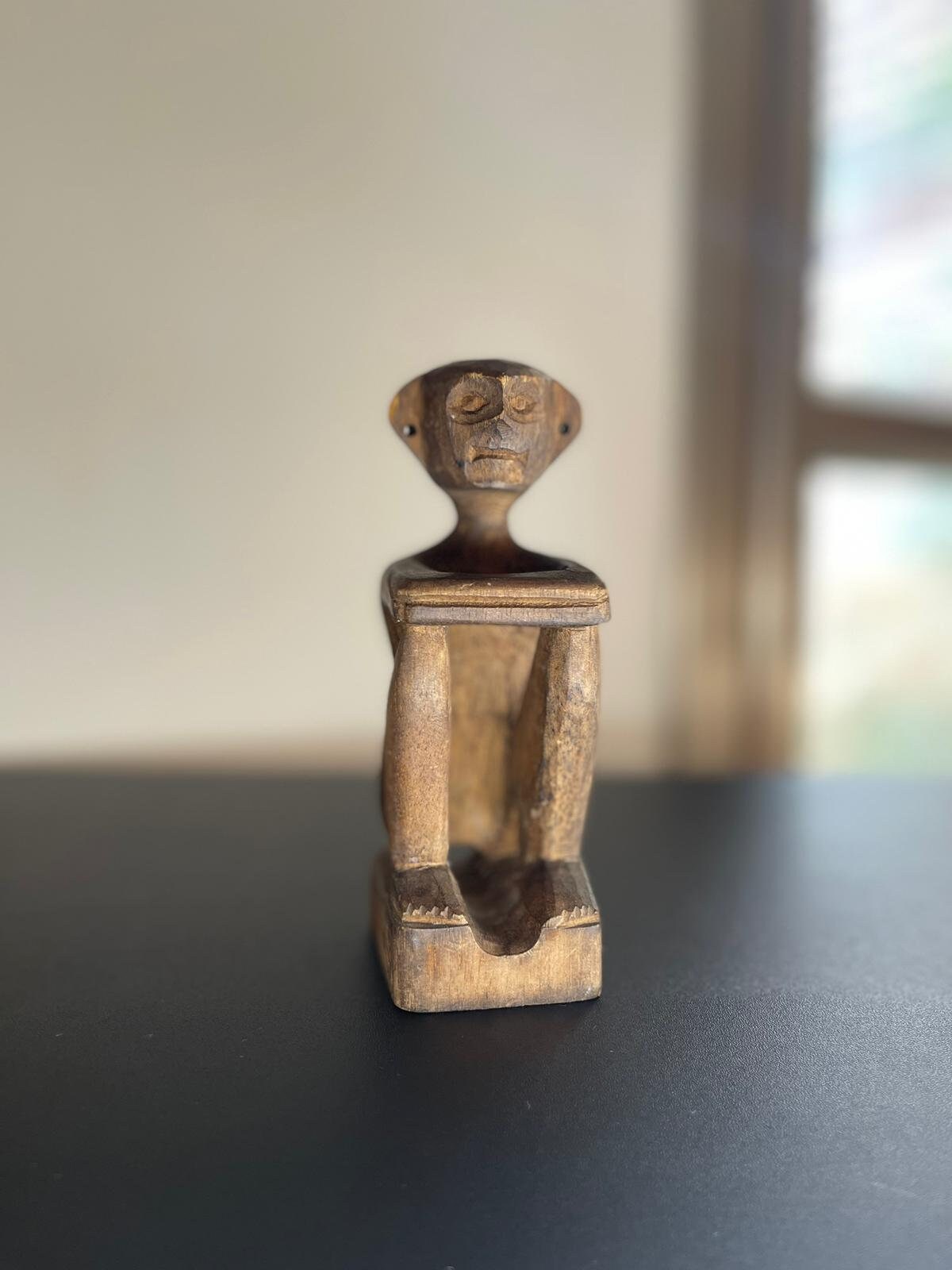 Statue 19th Antique Wood IFUGAO Tribe BULUL Anito Ritual