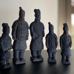 Lot Of 5 Statue Vintage Chinese Army Figurines Qin Terracotta Warriors 20th
