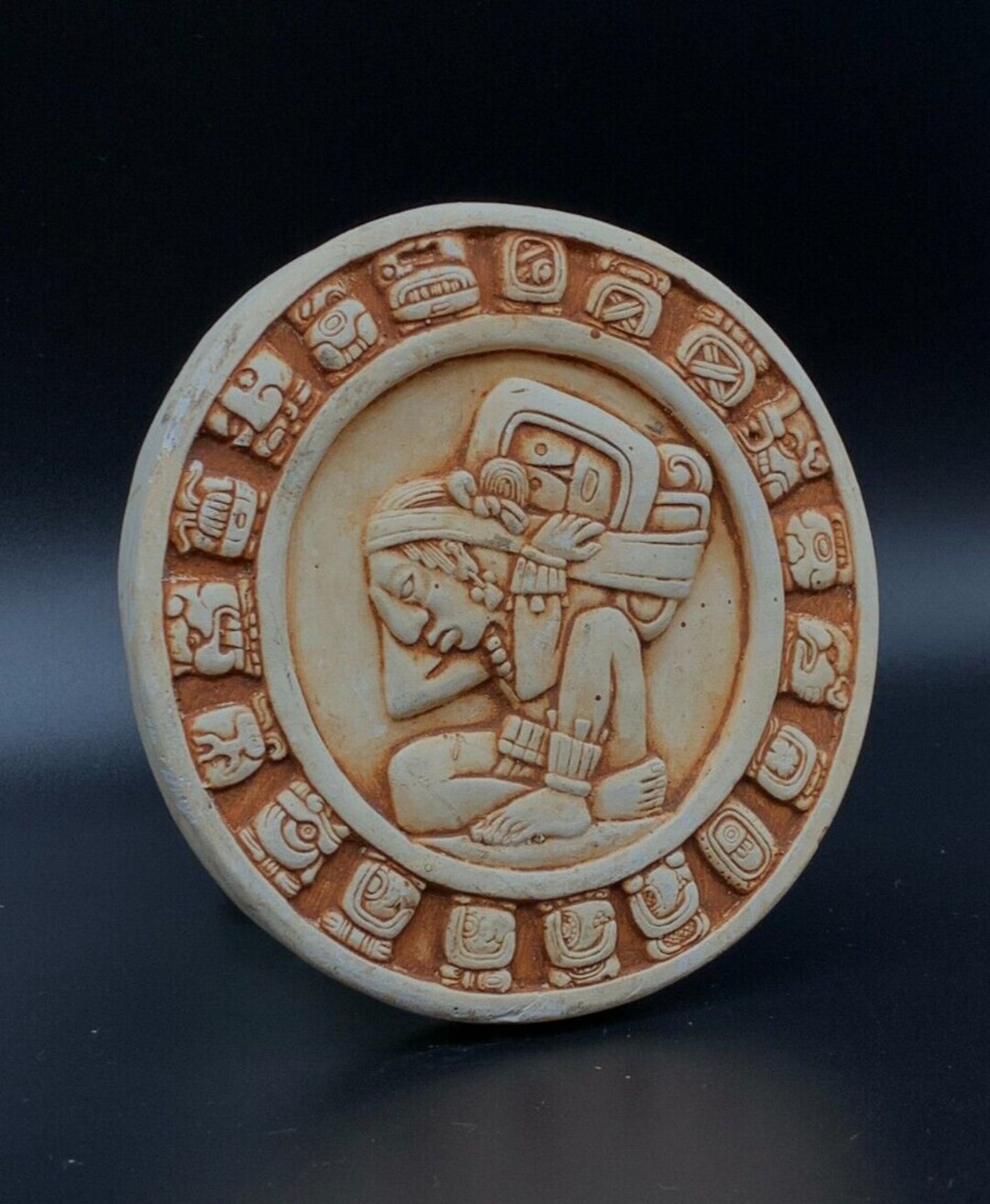 石壁 マヤ暦 コースター お土産 ヴィンテージ ストーンウェア 陶器