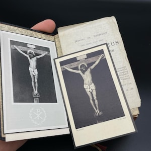 Vintage 1921 francuski mszał katolicki księga nieszporna łacińska księga modlitewna religijna