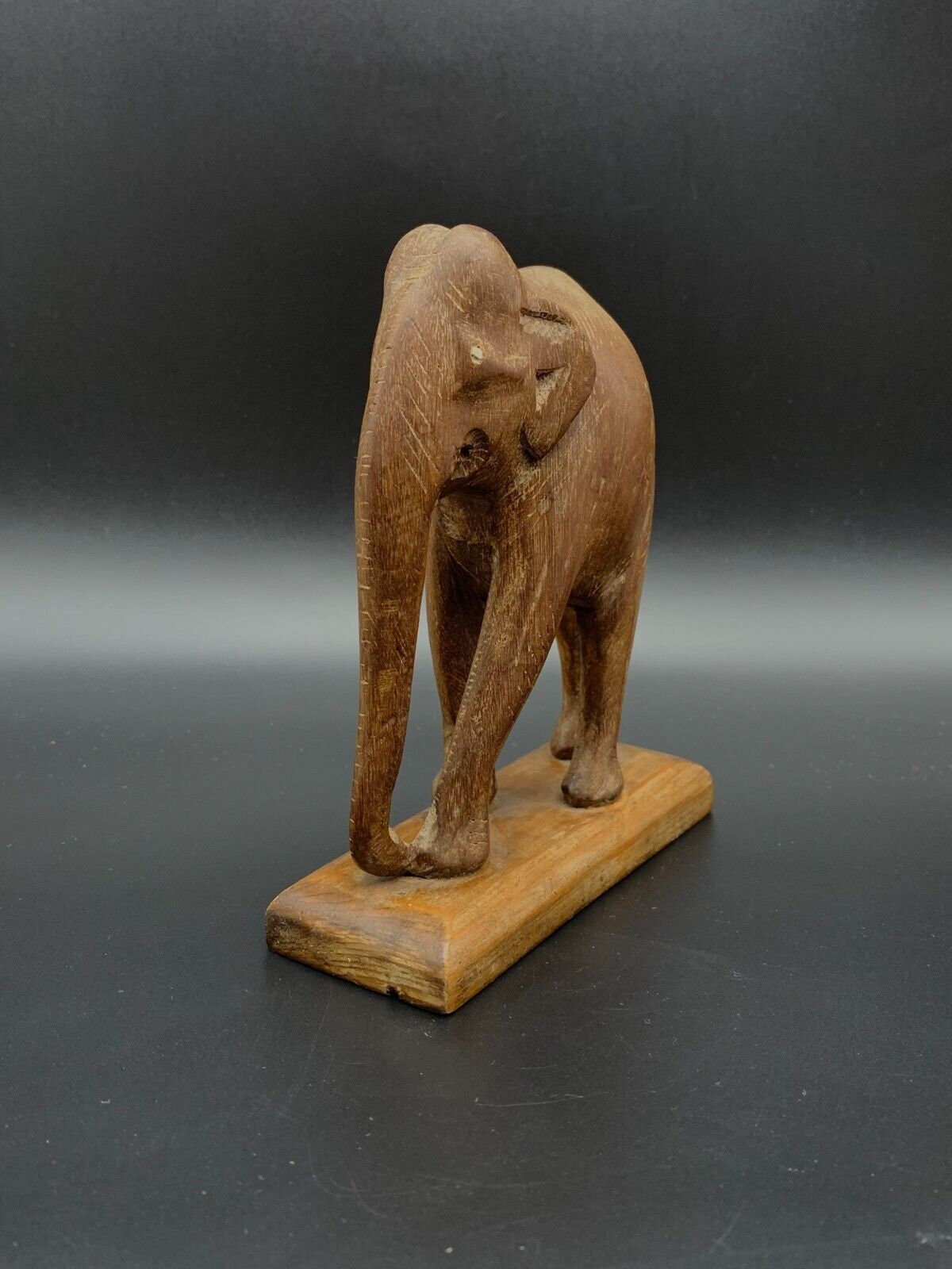 VINTAGE Beautiful Wooden Elephant Statue Hand Carved SOLID - Etsy