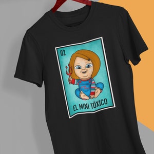 Koszula z kartami do tarota z horrorem na Halloween, Chucky, El Mini Toxico