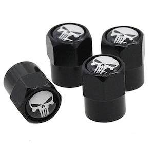 The Punisher White/red Skull Logo Valve Caps