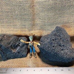 Two Large, Black Lava Rocks – Perfect for Aquariums, Terrariums, Succulents