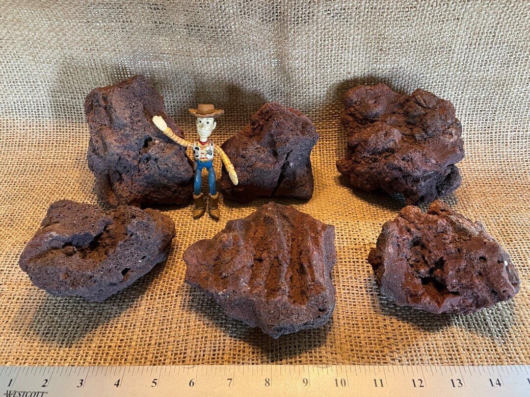 6 Large, Red Lava Rocks Perfect for Aquariums and Terrariums - Etsy