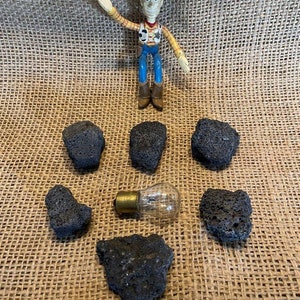 6 Small, Black Lava Rocks – Perfect for Aquariums and Terrariums