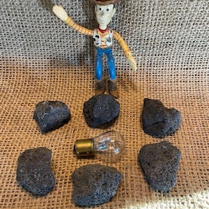 6 Small, Black Lava Rocks – Perfect for Aquariums and Terrariums