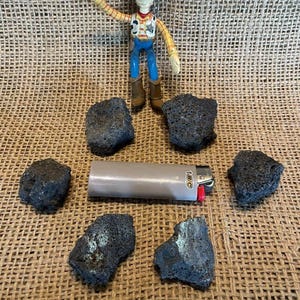 6 Small, Black Lava Rocks – Perfect for Aquariums and Terrariums