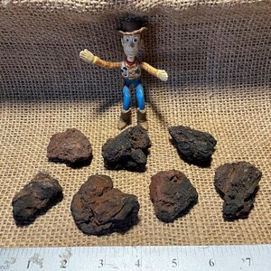 7 Small, Black/Red Exotic Lava Rocks – Perfect for Aquariums and Terrariums