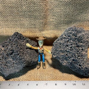 Two Large, Black Lava Rocks – Perfect for Aquariums, Terrariums, Succulents