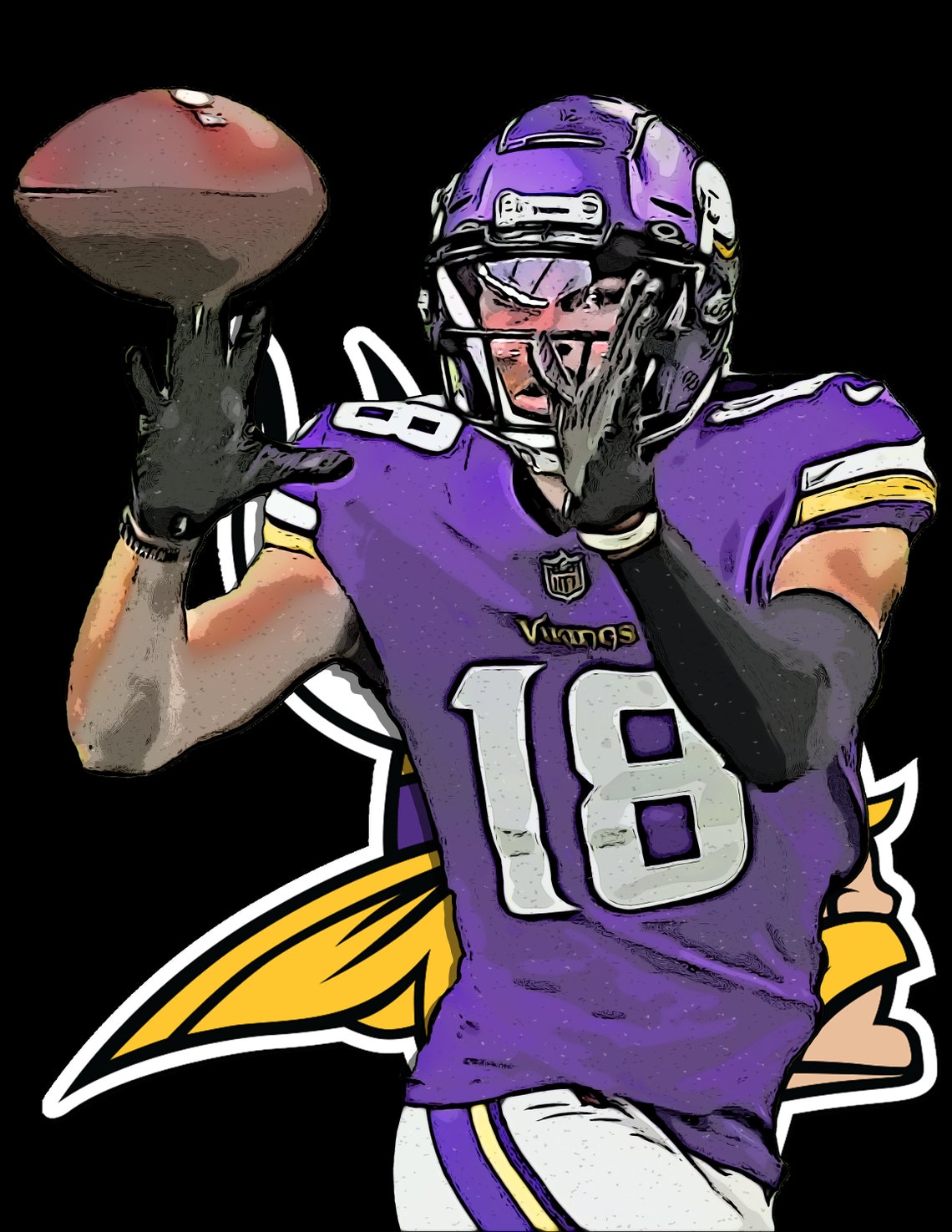 Justin Jefferson Minnesota Vikings Football Shirt Football Etsy