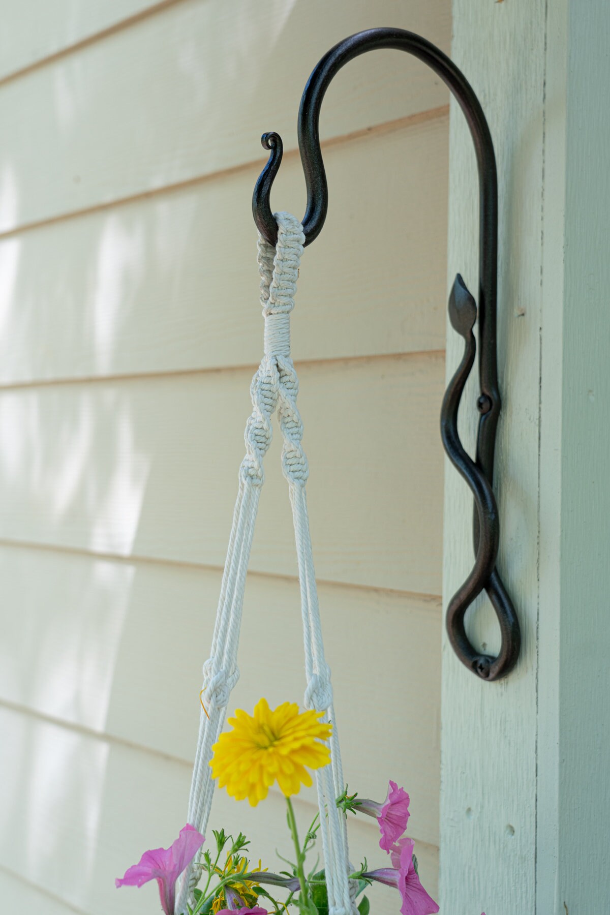 Hand Forged Plant Hanger With Hook Finial - Blacksmith Made - Etsy