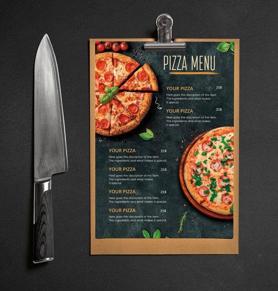 Pizza Menu Template Pizza Menu Restaurant menu template Etsy