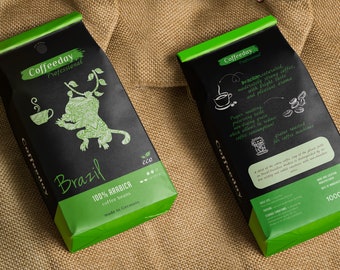 Сoffee Packaging Template, Coffee Package, Coffee Label, Brand Packaging Design, Packaging Design, Food Packaging, Product Packaging