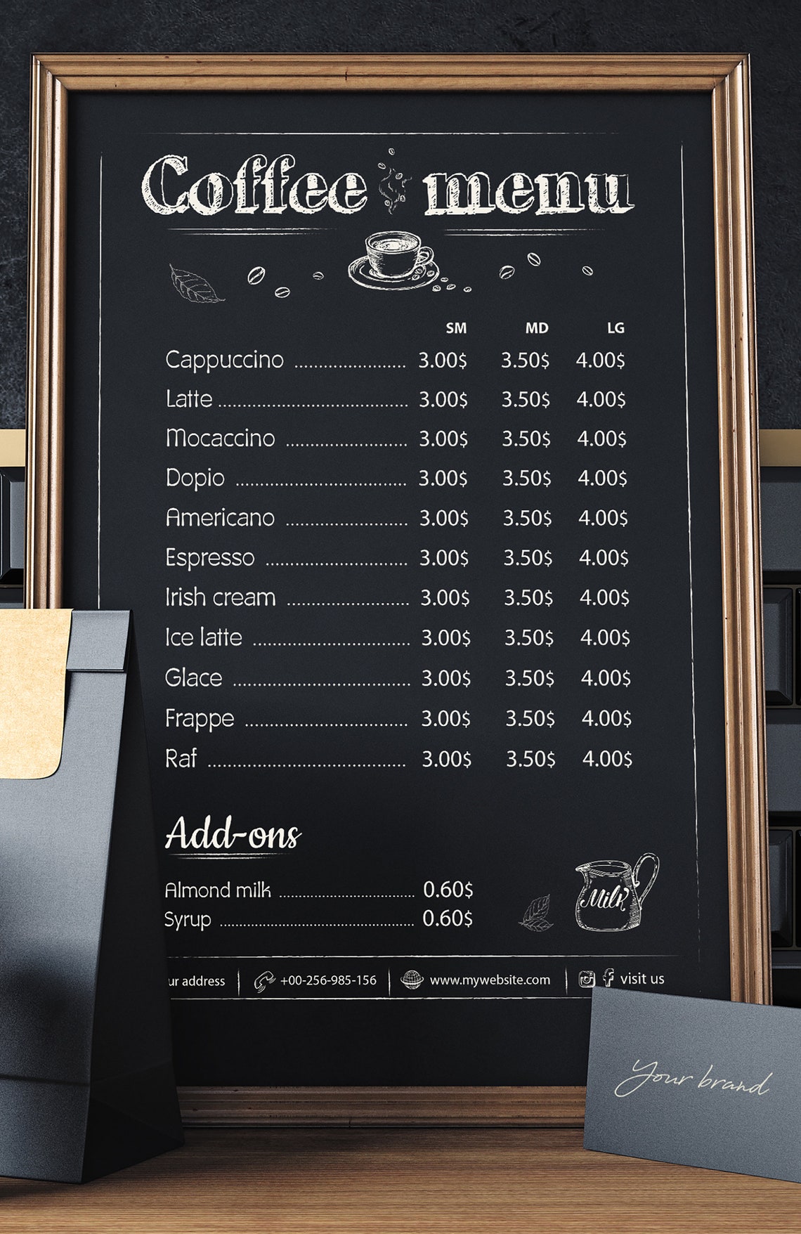 Coffee Menu Template Cafe Menu Instant Download Drinks Menu Etsy