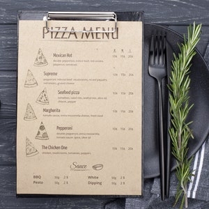 Menü Vorlage, Pizza Menü Vorlage, Speisekarte, Restaurant Menü Vorlage, Café Menü