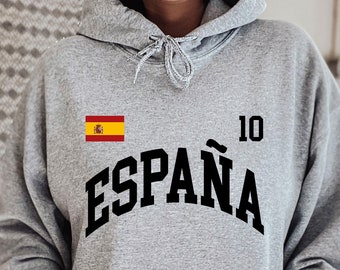 Espana Hoodie with your number, Spain football, Personalized number, Spain gift, World cup shirt, Spain Shirt, Spain football fans