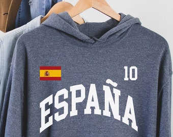 Espana Hoodie with your number, Spain football, Personalized number, Spain gift, World cup shirt, Spain Shirt, Spain football fans
