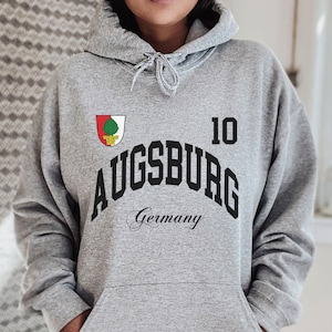 Sudadera con capucha de Augsburgo, Augsburgo, Augsburgo, Alemania, camiseta personalizada de Augsburgo, jersey de cuello redondo suave y cómodo, recuerdo de viaje de chicas