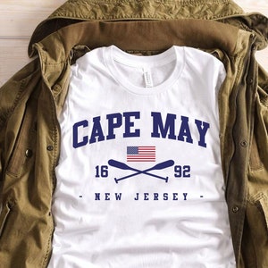 Chemise Cape May, Cape May NJ, T-shirt Cape May, cadeau Cape May, T-shirt Cape May, carte Cape May, chemise New Jersey, carte du New Jersey, chemise de plage