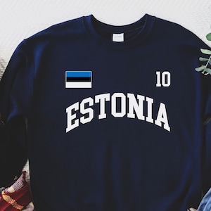 Estonia Crewneck, Estonia jersey, Estonia football, Personalized number, Estonia gift, World cup shirt, Estonia Shirt, Estonia football fans