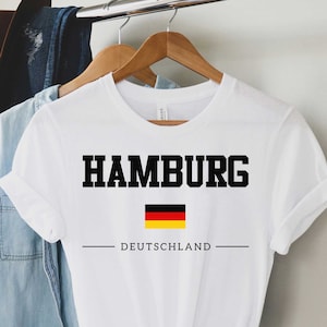Chemise Hambourg, T-shirt Hambourg, Chemise ville, Cadeau Hambourg, T-shirt Hambourg, Chemise Allemagne, T-shirt Allemagne, Chemise Ville d&#39;Allemagne, T-shirt Allemagne