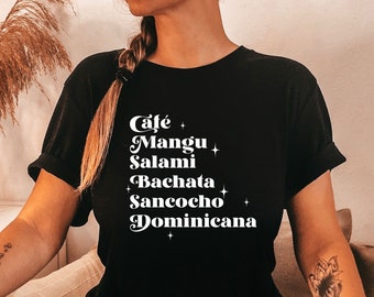 Camisetas da República Dominicana, camisetas dominicanas, presentes dominicanos, camisetas de Punta Cana, presentes para latinas, presentes para latinos, camisetas da herança hispânica