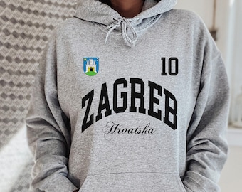 Zagreb Hoodie, Zagreb Hrvatska, Zagreb tshirt, Croatia shirt, Croatia capital, Croatia 2024 Tee,Croatia Soccer Jersey Shirt,Croatia navijaci