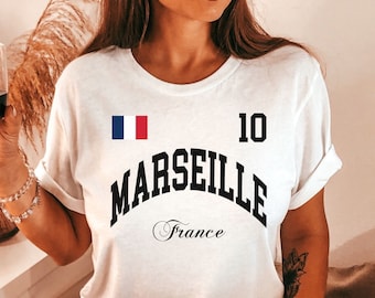 Camiseta del Marsella, camiseta del Marsella, regalo del Marsella, mudanza a Marsella, regalo francés, aficionado del Marsella, partido del Marsella, camiseta del Mundial