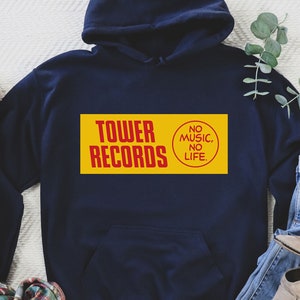 Vintage Tower Records Shop Hoodie, retro gifts, retro tshirt, retro gift for him, vintage retro, retro clothing, grunge clothing