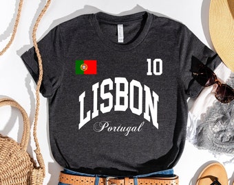 Lisbon Shirt, Portugal Shirt, Lisbon Sweatshirt, Portugal Crewneck Sweatshirt for Her, Lisbon Gift, Portugal Souvenir, game day shirt