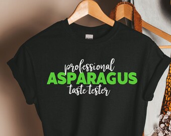 Professioneel aspergesmaaktestershirt, grappig asperget-shirt, schattig aspergeshirt, cadeau aspergeliefhebber, aspergeshirt, aspergeliefhebber