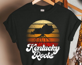 Camiseta con raíces de Kentucky, regalos de viaje a Kentucky, ropa de Kentucky, ropa de Kentucky, camiseta para amantes de Kentucky, fan de Kentucky, regalos de Kentucky