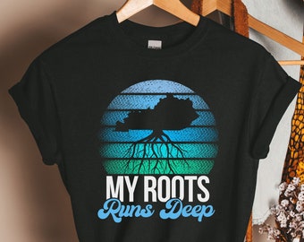 Camiseta con raíces de Kentucky, regalos de viaje a Kentucky, ropa de Kentucky, ropa de Kentucky, camiseta para amantes de Kentucky, fan de Kentucky, regalos de Kentucky