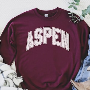 Sudadera Aspen Colorado, Sudadera Aspen, Sudaderas Aspen, Sudadera Colorado, Suéter Aspen, Regalos para mujer, Après Ski, Suéter de esquí