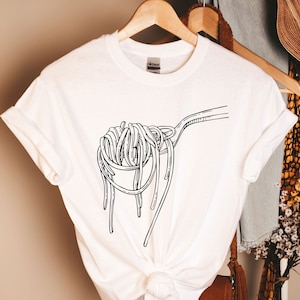 Chemise spaghetti, cadeaux pâtes, t-shirt spaghetti, cadeau gourmand, chemise drôle, t-shirt nourriture, chemise nourriture, chemise nouilles, cadeau italien, cadeau gastronomique
