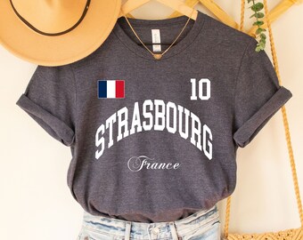 Maglietta di Strasburgo, vacanze a Strasburgo, maglia di Strasburgo, abbigliamento di Strasburgo, souvenir di Strasburgo, maglia della Francia, maglia da calcio