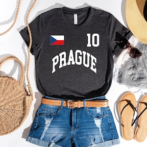 Camiseta de Praga, camiseta de Praga, sudadera de Praga, camiseta de la República Checa, República Checa, camiseta de la Copa del Mundo, camiseta de fútbol, aficionados al fútbol