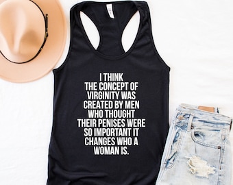 Ich denke Racerback Tanktop, Feminismus Shirt, Geschenk für Mädchen, Geschenk für die beste Freundin, Girl Power, Grl Pwr Shirt, feministisches Shirt