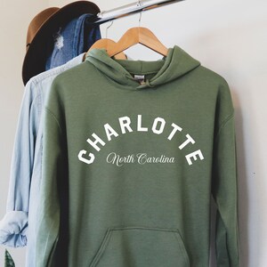 Charlotte Hoodie, Charlotte tshirt, Charlotte North Carolina,Charlotte College Style,Charlotte Sweatshirt,Charlotte Vintage