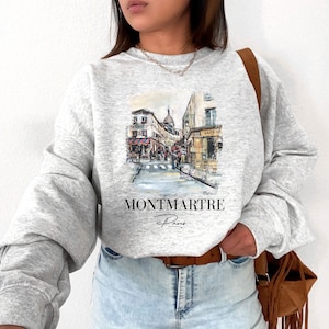 Montmartre Sweatshirt, Montmartre Paris Shirt, Paris Travel, France Shirt, Paris Tee, Travel Crewneck, France T-shirt, Eiffel Tower Shirt