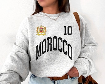 Morocco Crewneck, Morocco Jersey, Morocco tshirt, Morocco gifts, Morocco shirt, Morocco t shirt, Morocco fans gift
