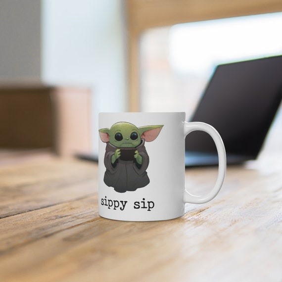 Baby Yoda Coffee Mug, Sippy Sip Mug, Baby Yoda Gift, Star Wars